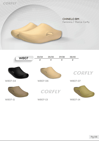 W807 kit 12 chinelos