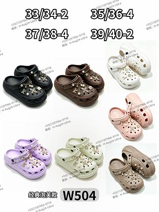 W504 pacote com 12 chinelo plataforma com pin